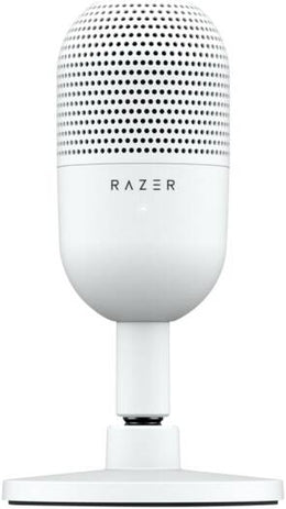 Razer Seiren V3 Mini Condenser Microphone, 14mm Capsule, Supercardioid Polar Patterns, Tap-To-Mute Technology, Built-In Shock Absorber, Type-A to Type-C USB Cable, White | RZ19-05050300-R3M1