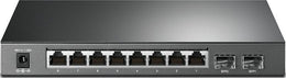 TP-Link T1500G-10PS JetStream 8-Port Gigabit PoE Switch with 2 SFP, 20 Gb/s Switching, 53W PoE Power Budget, 14.9Mpps FWD Rate, 9KB Jumbo Frame, Extensive L2 Features, Black | T1500G-10PS(TL-SG2210P)