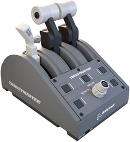 Thrustmaster TCA Quadrant Boeing Edition, 3 Axes with Swappable Levers, Dual Thrust Levers, Autopilot Feature, 17 Physical Action Buttons, Plug & Play, Gray | 4060219