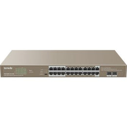 Tenda TEG1126P 24GE+2SFP Ethernet Switch: 24-Port PoE, 100/1000Mbps, 48Gbps Switching Capacity, 410W Power, 4 Modes | TEG1126P-24-410W