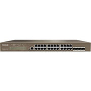 Tenda TEG5328P L3 Managed PoE Switch, 24 Port GE, 4x1G SFP, VLAN, QoS, DHCP Snooping, 56Gbps, 370W Power | TEG5328P-24-410W