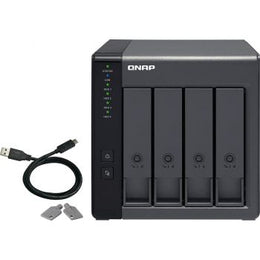 QNAP TR-004 4 Bay USB Type-C Direct Attached Storage with Hardware Raid Enclosure, Supports Up to Four SATA Drives, 65W, 100-240V, 18.1 dbA Sound Level, 4 x 2.5 / 3.5 Inch SATA 3Gb/s | TR-004