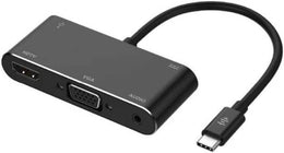 Protect 5 in 1 USB Type-C Hub, 100 Watts Output Power, 100 - 240 Volts, With 4K HDMI / VGA / Audio / USB 3.0 / USB-C PD Delivery, For MacBook, Notebooks and Mobile Phones, Black | USBH5-1