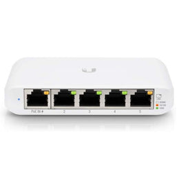 Ubiquiti Networks UniFi USW Flex Mini 5-Port Gigabit Managed Switch, with USB-C Power Adapter, 10 Gb/s Switching Capacity, 7.44 Mpps Fwd Rate, Compact, Fanless Design, White | USW-Flex-Mini