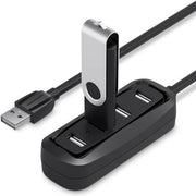 Vention 4 Ports USB2.0 Hub, 4 Port Expansion, 480Mbps High Speed Transmission, Backwards Compliant with USB 1.1, Drive Free, LED Indicator Lamp, 0.15 Meter, Black | VAS-J43-B015