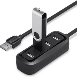 Vention 4 Ports USB2.0 Hub, 4 Port Expansion, 480Mbps High Speed Transmission, Backwards Compliant with USB 1.1, Drive Free, LED Indicator Lamp, 0.15 Meter, Black | VAS-J43-B015