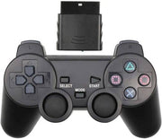Generic Wireless Gamepad Joystick, Sony PS2 Controller, Dual Vibration, 2.4GHz Receiver and Convert Adapter, Ergonomic Grip, Non-Slip Texture, Black | WAWM0108