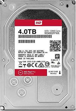 Western Digital 4TB Bare Drives Red Pro NAS Hard Drive 128 MB Cache 3.5-Inch. Internal Bare | WD4002FFWX