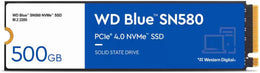 Western Digital Blue SN580 NVMe M.2 2280 Internal SSD, 500GB Capacity, 4000Mbps Sequential Read, 3600Mbps Sequential Write, 300 TBW Endurance, PCIe Gen4 x4 Interface, Blue | ‎WDS500G3B0E