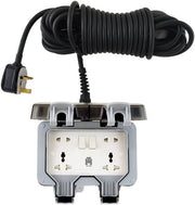 Hassan Waterproof Double Extension, 10 Meter Cable Length, 13A UK Plug with Fuse Breaker, 220-250V, IP66 Waterproof Rating, ABS + PC Material | Waterproofdouble10m