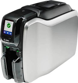 Zebra ZC300 Dual Side ID Card Printer, UK/EU Cords, 300 dpi Print Speed, USB 2.0 & Ethernet 10/100 Connectivity, Color LCD, Ribbon, 1500 Images, Silver | ZC32-000C000EM00