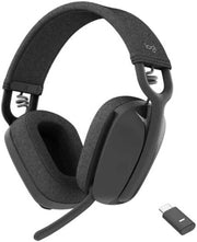 Logitech Zone Vibe UC Wireless Headset, 40mm Audio Drivers, Flip-to-Mute Noise-Canceling Microphone, Bluetooth 5.2, USB Reciever, Up to 20 Hour Battery Life, 1x USB Type-C, Graphite | 981-001199