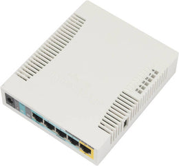 MikroTik RB951Ui-2HnD Wireless SOHO Access Point, MIPSBE Architecture, 600 MHz CPU Nominal Frequency, 2.4GHz 300 Mbit/s Data Rate, Wi-Fi 4, 5x 10/100 Ethernet Ports, White | RB951Ui-2HnD