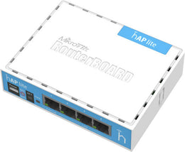 MikroTik hAP LITE AP, Dual-Chain 2.4GHz, 300Mbit/s Data Rate, Wi-Fi 4, 4x 10/100 Ethernet Ports, QCA9533-BL3A Chip, 32MB RAM, White | RB941-2nD